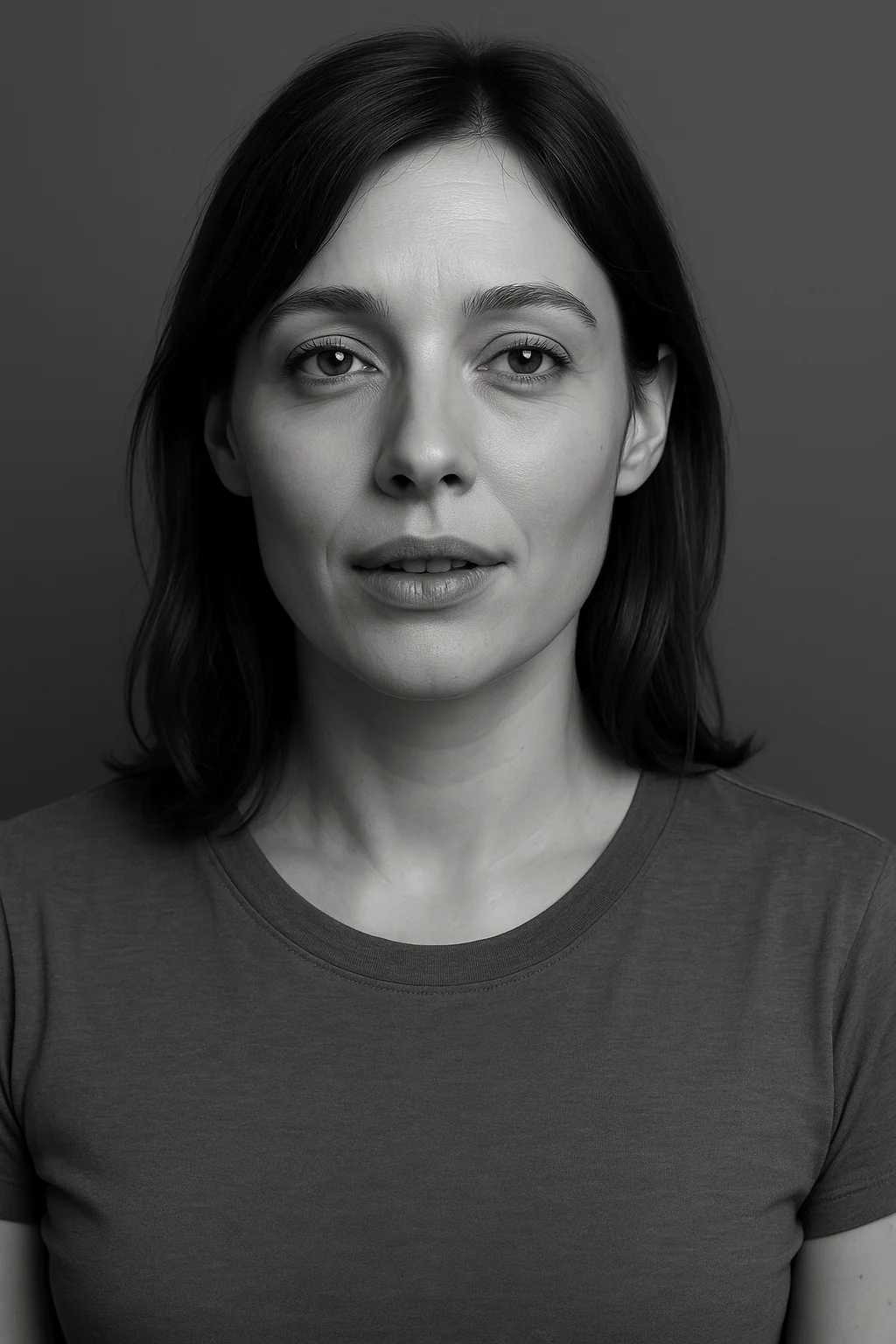 Black and white portrait expressing anger